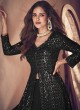 123F Black Georgette Embroidered Semi-Stitched Skirt Kameez 123F Black Georgette Embroidered Semi-Stitched Skirt Kameez