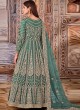 Teal Green Net Embroidered Semi-Stitched Anarkali Suit 2701 Teal Green Net Embroidered Semi-Stitched Anarkali Suit 2701