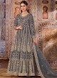 Grey Net Embroidered Semi-Stitched Anarkali Suit 2702 Grey Net Embroidered Semi-Stitched Anarkali Suit 2702