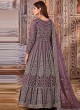 Purple Net Embroidered Semi-Stitched Anarkali Suit 2709 Purple Net Embroidered Semi-Stitched Anarkali Suit 2709