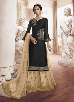 4908-D Colours By Kilruba Rangoli Georgette Black Embroidered Palazzo Suit