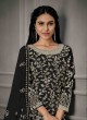 Black Net Embroidered Semi-Stitched Salwar Kameez 4925H Black Net Embroidered Semi-Stitched Salwar Kameez 4925H