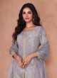 Grey Faux Georgette Embroidered Ready-Made Garara Suit 5297C Grey Faux Georgette Embroidered Ready-Made Garara Suit 5297C