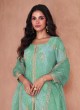 Sea Green Faux Georgette Embroidered Ready-Made Garara Suit 5297D Sea Green Faux Georgette Embroidered Ready-Made Garara Suit 5297D