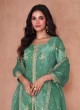 Green Faux Georgette Embroidered Ready-Made Garara Suit 5297E Green Faux Georgette Embroidered Ready-Made Garara Suit 5297E