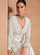 White Silk Embroidered Semi-Stitched Anarkali Suit 5678A White Silk Embroidered Semi-Stitched Anarkali Suit 5678A