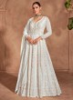 White Silk Embroidered Semi-Stitched Anarkali Suit 5678A White Silk Embroidered Semi-Stitched Anarkali Suit 5678A
