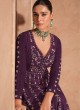 Wine Silk Embroidered Semi-Stitched Anarkali Suit 5678C Wine Silk Embroidered Semi-Stitched Anarkali Suit 5678C
