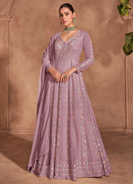 Pink Silk Embroidered Semi-Stitched Anarkali Suit 5678D Pink Silk Embroidered Semi-Stitched Anarkali Suit 5678D