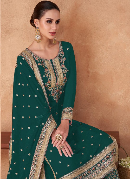 Wine Georgette Embroidered Semi-Stitched Palazzo Suit 7191C Wine Georgette Embroidered Semi-Stitched Palazzo Suit 7191C