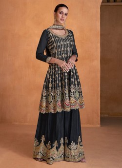 7405A to 7405E Colours By Kilruba Designer Palazzo Suit Collection