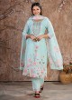 Sky Blue Linen Cotton Resham Ready-Made Salwar Kameez K-9021 Sky Blue Linen Cotton Resham Ready-Made Salwar Kameez K-9021
