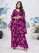 Purple Georgette Printed Ready-Made Palazzo Suit K-9026 Purple Georgette Printed Ready-Made Palazzo Suit K-9026