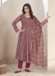 Maroon Georgette Printed Ready-Made Gown K-9032 Maroon Georgette Printed Ready-Made Gown K-9032