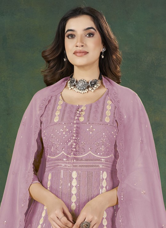 Pink Georgette Sequins Semi-Stitched Anarkali Suit K-9036B Pink Georgette Sequins Semi-Stitched Anarkali Suit K-9036B
