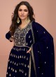 Blue Vichitra Silk Embroidered Semi-Stitched Alia Cut Suit KM-9691B Blue Vichitra Silk Embroidered Semi-Stitched Alia Cut Suit KM-9691B