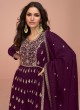 Wine Vichitra Silk Embroidered Semi-Stitched Alia Cut Suit KM-9691D Wine Vichitra Silk Embroidered Semi-Stitched Alia Cut Suit KM-9691D