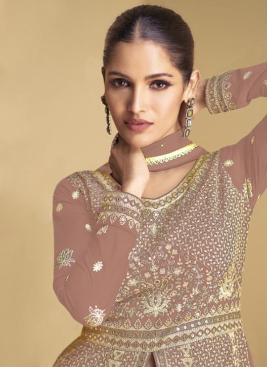 Pieach Georgette Embroidered Semi-Stitched Anarkali Suit 9973E Pieach Georgette Embroidered Semi-Stitched Anarkali Suit 9973E
