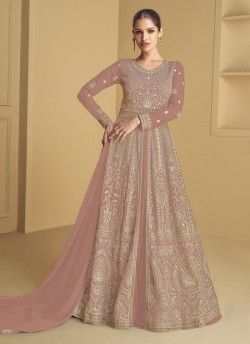 Pieach Georgette Embroidered Semi-Stitched Anarkali Suit 9973E