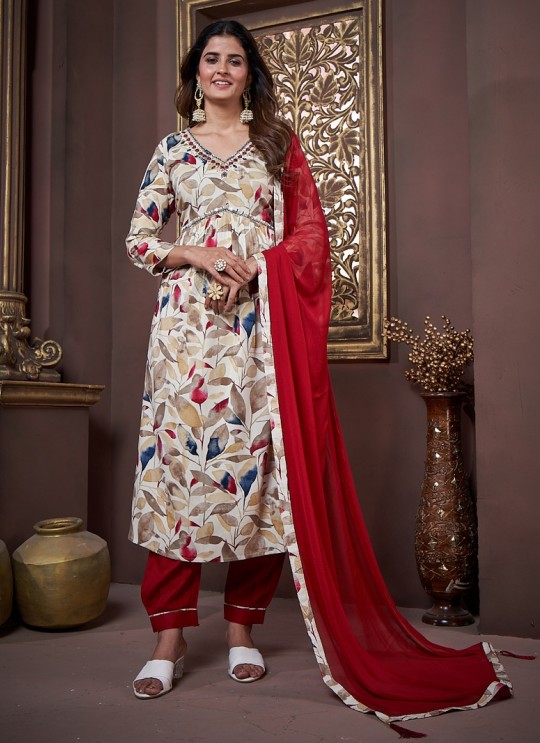 Red Multicolor Rayon Alia Cut Readymade Salwar Kameez Afgani Alia Vol-1 2228 Red Multicolor Rayon Alia Cut Readymade Salwar Kameez Afgani Alia Vol-1 2228