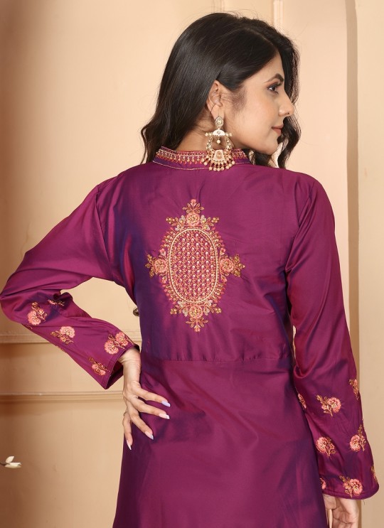 Purple Silk Readymade Gown | Heavy Embroidery ARMANI VOL-1 51061 Purple Silk Readymade Gown | Heavy Embroidery ARMANI VOL-1 51061