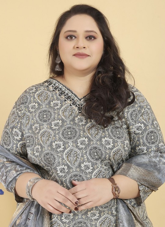 Grey Rayon Readymade Salwar Kameez Big Size Royal Vol-1 8644 Grey Rayon Readymade Salwar Kameez Big Size Royal Vol-1 8644