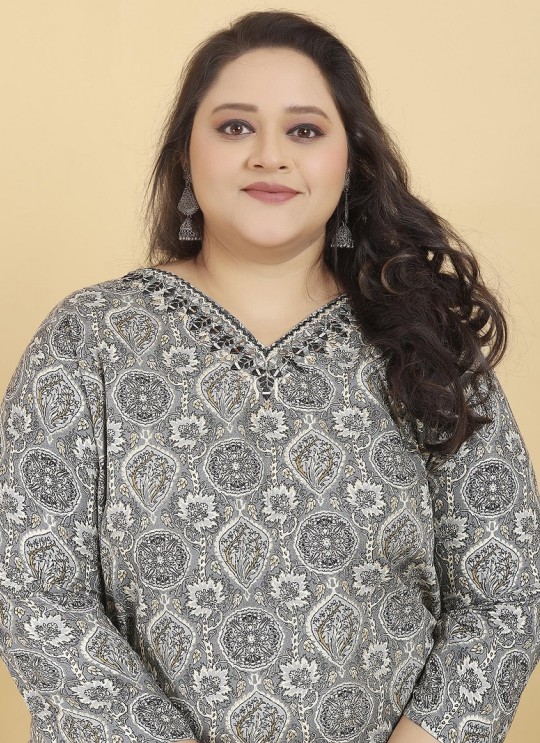 Grey Rayon Readymade Salwar Kameez Big Size Royal Vol-1 8644 Grey Rayon Readymade Salwar Kameez Big Size Royal Vol-1 8644