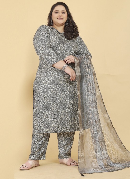 Grey Rayon Readymade Salwar Kameez Big Size Royal Vol-1 8644 Grey Rayon Readymade Salwar Kameez Big Size Royal Vol-1 8644