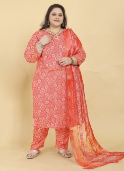 Orange Rayon Readymade Salwar Kameez Big Size Royal Vol-1 8646