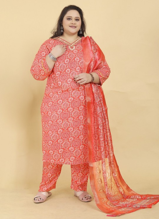 Orange Rayon Readymade Salwar Kameez Big Size Royal Vol-1 8646 Orange Rayon Readymade Salwar Kameez Big Size Royal Vol-1 8646