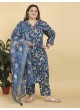 Blue Rayon Readymade Salwar Kameez Big Size Angle Vol-1 8638 Blue Rayon Readymade Salwar Kameez Big Size Angle Vol-1 8638