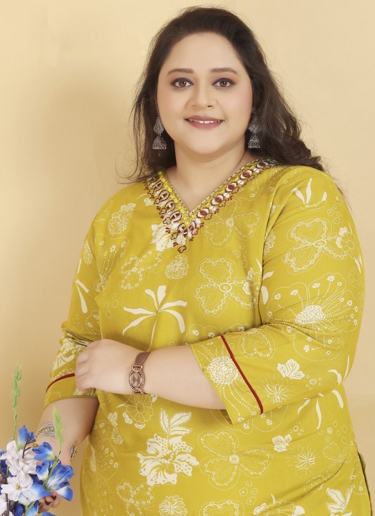 Yellow Rayon Readymade Salwar Kameez Big Size Angle Vol-2 8641 Yellow Rayon Readymade Salwar Kameez Big Size Angle Vol-2 8641