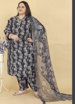 Black Lichi Viscose Readymade Salwar Kameez Big Size Angle Vol-2 8642