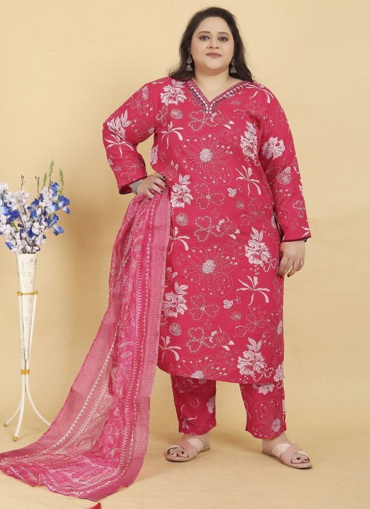 Pink Rayon Readymade Salwar Kameez Big Size Angle Vol-2 8643 Pink Rayon Readymade Salwar Kameez Big Size Angle Vol-2 8643
