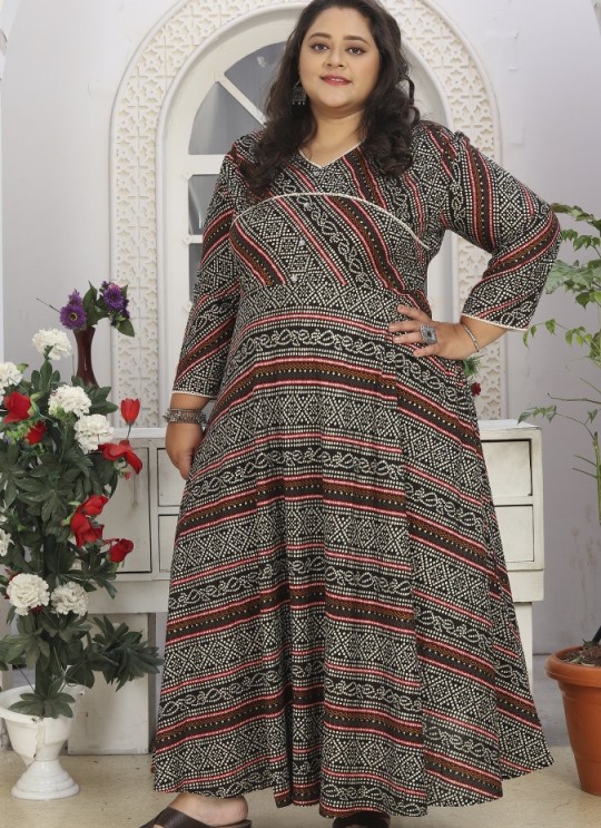 Multicolor Rayon Readymade Long Kurti | Printed BADNI 8607