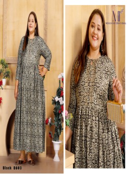Big Size Vol-1-8603  to 8616 By Moksh Ready-made Designer Long Kurti