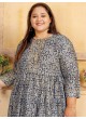 Blue Rayon Readymade Long Kurti | Digital Print BIG SIZE VOL-01 8604 Blue Rayon Readymade Long Kurti | Digital Print BIG SIZE VOL-01 8604