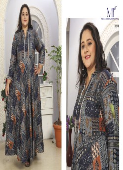 Multicolor Rayon Readymade Long Kurti | Digital Print BIG SIZE VOL-01 8616