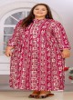 Rani Pink Rayon Readymade Long Kurti | Digital Print BIG SIZE VOL-02 8606 Rani Pink Rayon Readymade Long Kurti | Digital Print BIG SIZE VOL-02 8606