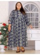 Navy Blue Rayon Readymade Long Kurti | Digital Print BIG SIZE VOL-02 8605