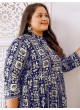 Navy Blue Rayon Readymade Long Kurti | Digital Print BIG SIZE VOL-02 8605