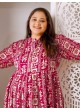 Rani Pink Rayon Readymade Long Kurti | Digital Print BIG SIZE VOL-02 8606