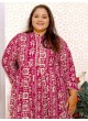 Rani Pink Rayon Readymade Long Kurti | Digital Print BIG SIZE VOL-02 8606