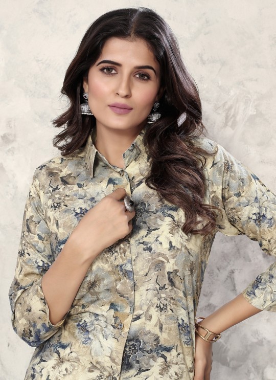 Beige Rayon Readymade Co-ord Set | Digital Print Co-Ord Set Vol-1 771 Beige Rayon Readymade Co-ord Set | Digital Print Co-Ord Set Vol-1 771