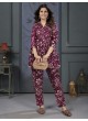 Light Maroon Rayon Readymade Co-ord Set | Digital Print Co-Ord Set Lotus Vol-1 847 Light Maroon Rayon Readymade Co-ord Set | Digital Print Co-Ord Set Lotus Vol-1 847