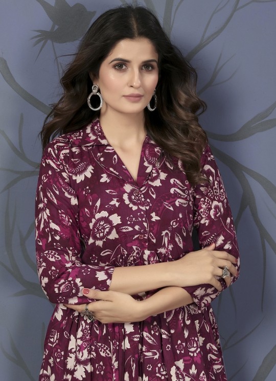 Light Maroon Rayon Readymade Co-ord Set | Digital Print Co-Ord Set Lotus Vol-1 847 Light Maroon Rayon Readymade Co-ord Set | Digital Print Co-Ord Set Lotus Vol-1 847