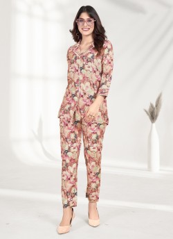 Co-ord Set Milky 802 By Moksh Ready-made Co-ord Sets