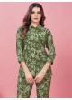 Green Chanderi Readymade Co-ord Set | Digital Print CO-ORD QUEEN 795 Green Chanderi Readymade Co-ord Set | Digital Print CO-ORD QUEEN 795