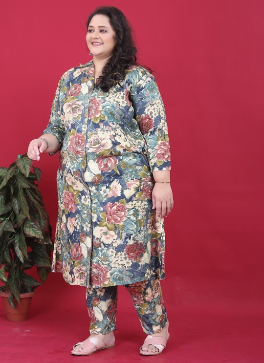 Multicolor Rayon Readymade Co-ord Set | Printed BIG SIZE CO-ORD SET-1 8629 Multicolor Rayon Readymade Co-ord Set | Printed BIG SIZE CO-ORD SET-1 8629