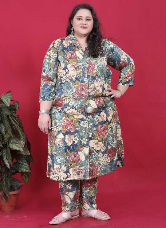 Multicolor Rayon Readymade Co-ord Set | Printed BIG SIZE CO-ORD SET-1 8629 Multicolor Rayon Readymade Co-ord Set | Printed BIG SIZE CO-ORD SET-1 8629